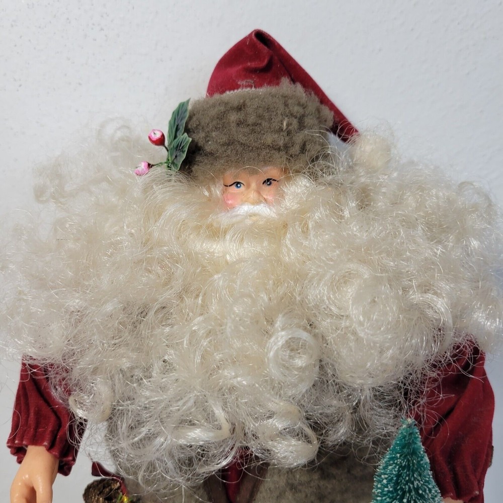 12" Santa Standing Plastic And Cloth - Picture 3 of 7